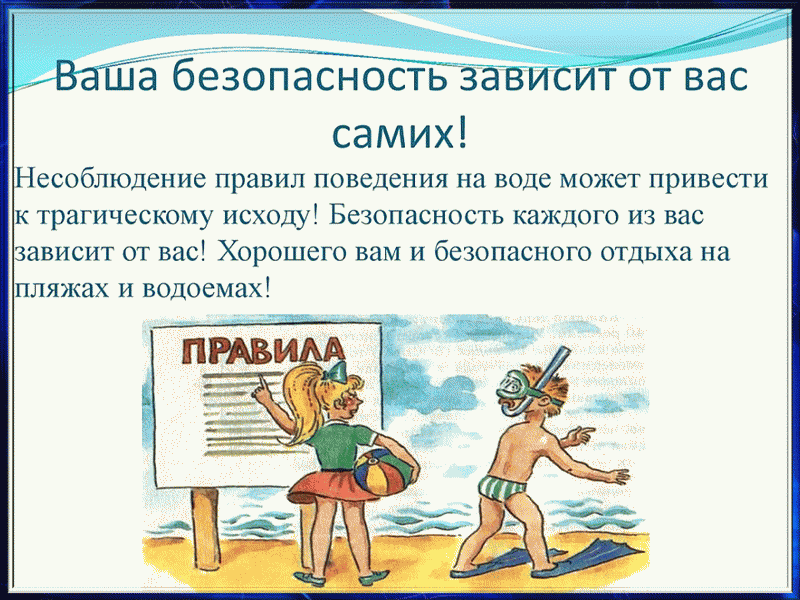 Презентация правила поведения на воде в летний период для детей презентация